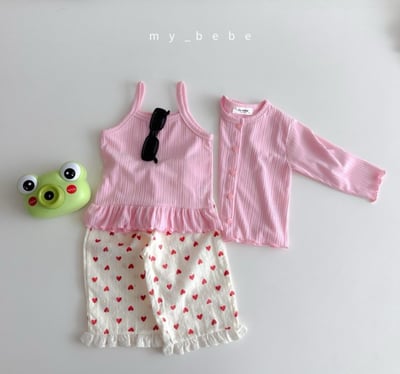 my_bebe30｜(80-120cm) 蕾絲邊直筒長褲5