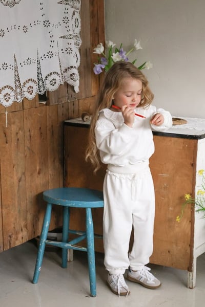 FLO30｜(75-140) 2色荷葉花瓣邊縮口長褲16