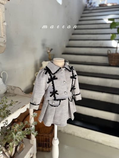 Marron54｜(1y-6y) 古典蕾絲滾邊套裝7