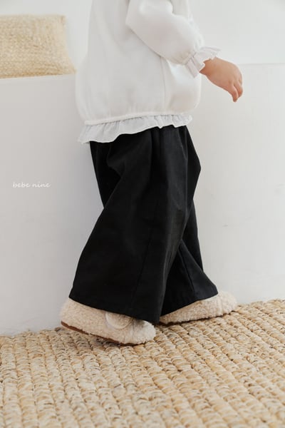 bebe nine25 (65cm-115cm) 2色無印棉質寬褲3