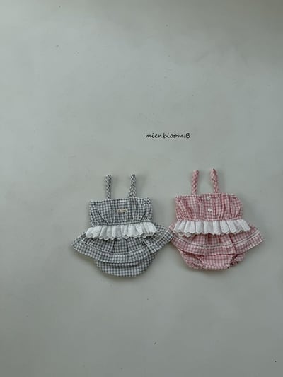 Bloom.b38｜(55cm-118cm) 格紋細肩短版背心13