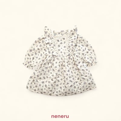 neneru33｜(85cm-125cm) 1色荷葉袖碎花包屁衣2