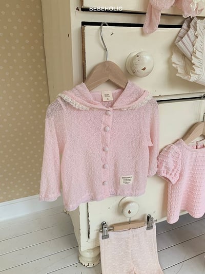 Bebe holic53｜(3m-18m) 花邊連帽開衫9