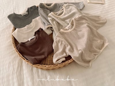 Valubebe03｜(65-90) 側開扣條紋上衣13