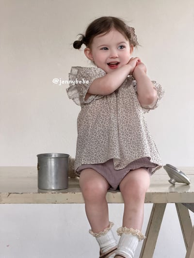 JE695｜(73-100cm)  花領碎花套裝13