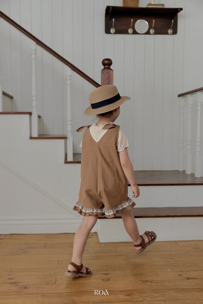 ROA14｜(6m-18m) 2色蕾絲滾邊無袖連身褲6