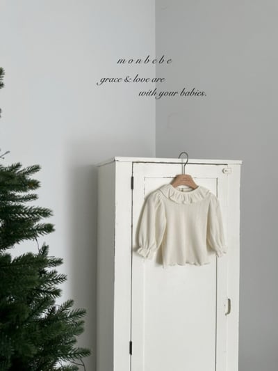 MONBEBE09｜(1y-8y) 荷葉領縮口袖上衣9