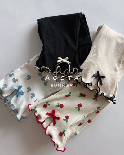 AOSTA47｜(6m-5y) 4款羅紋緞帶開衩褲1