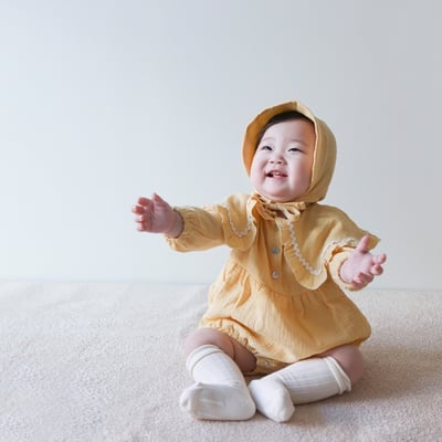 LEMONADE14｜(55cm-85cm) 2色波浪邊大翻領包屁衣含帽子10