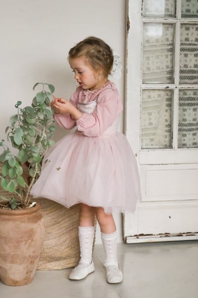 FLO37｜(75-140) 2色法式細肩薄紗洋裝24