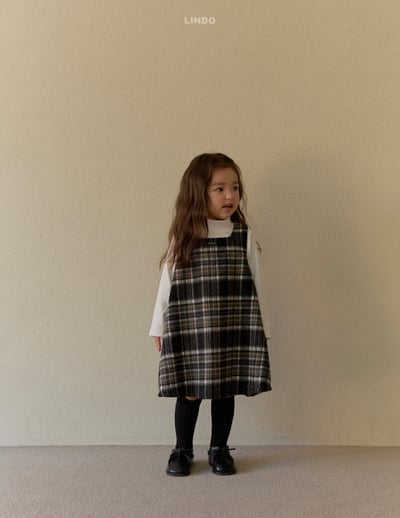 Lindo66｜(80cm-125cm) 背心格紋洋裝14