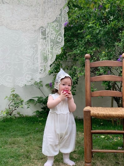 JE56｜(73-100cm) 刺繡花邊連身衣6