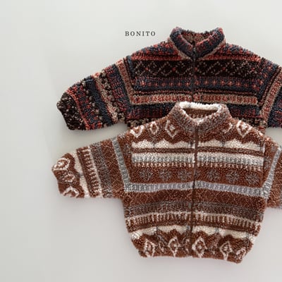 Bonito46｜(75cm-125cm) 北歐刷毛拉鍊外套2