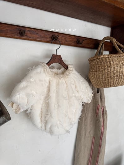 Marron 50｜(3m-18m) 蝴蝶結緞帶刷毛包屁衣8
