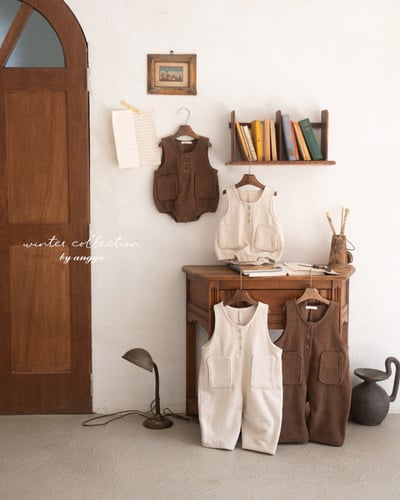 anggo32｜(3m-12m) 燈芯絨口袋包屁衣8