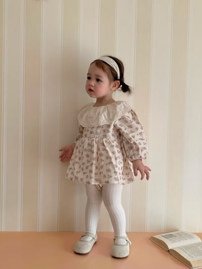 JE611｜(66cm-90cm) 蕾絲荷葉領碎花包屁衣17