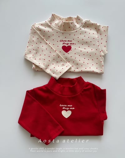 AOSTA23｜(6m-5y) 中領愛心印花上衣2