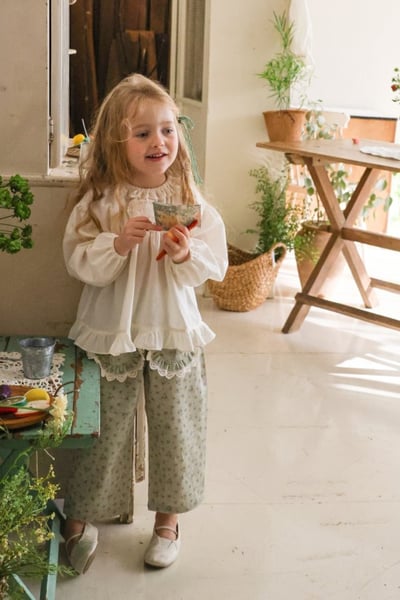 FLO39｜(75-140) 3色法式傘狀荷葉襯衫18