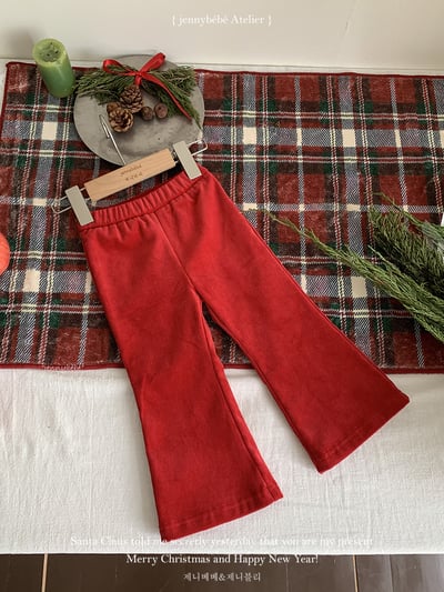 JE 424｜(80-110cm)  絨毛小喇叭長褲1