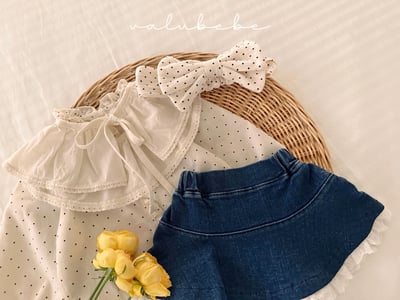 Valubebe24｜(65-90) 蕾絲滾邊牛仔裙14