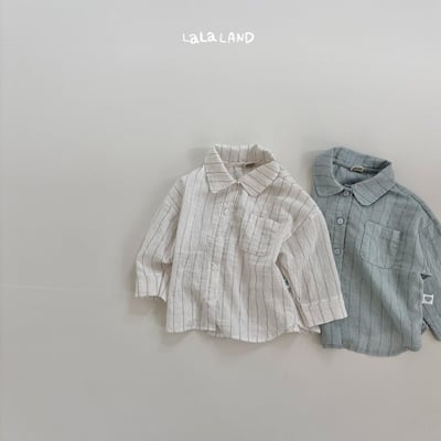 lala land50｜(75-120cm) 2色亞麻條紋襯衫16