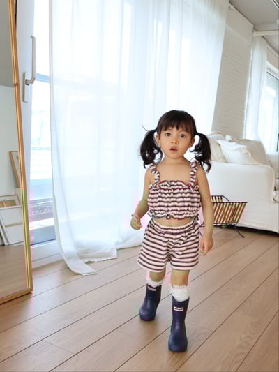 Color25｜(75-115cm) 細肩條紋套裝4