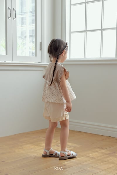 ROA20｜(6m-18m) 2色荷葉袖碎花上衣5