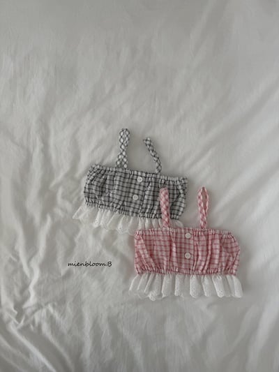 Bloom.b38｜(55cm-118cm) 格紋細肩短版背心15