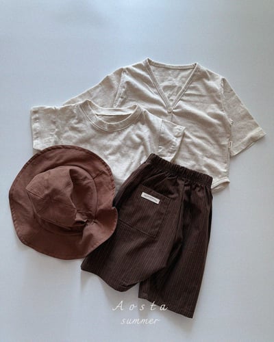 AOSTA52｜(6m-5y) 線條口袋芙烈褲10