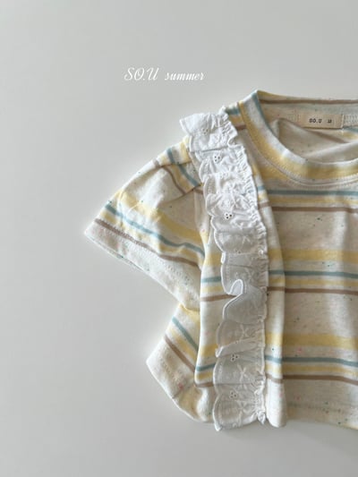 SO.U27｜(6m-4y) 條紋蕾絲花邊上衣10