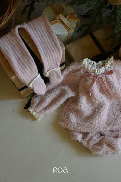 ROA33｜(6m-18m) 3色蕾絲羅紋褲襪4