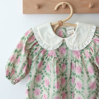 LEMONADE25｜(55cm-85cm) 2色玫瑰碎花包屁衣含帽子7