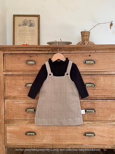 JE602｜(73cm-100cm) 學院風吊带連身裙/高領上衣3