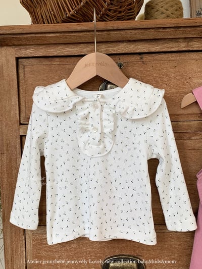 JE566｜(73-100cm) 百搭荷葉領上衣/棉紗吊帶褲25