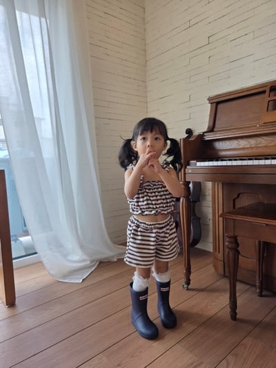 Color25｜(75-115cm) 細肩條紋套裝6