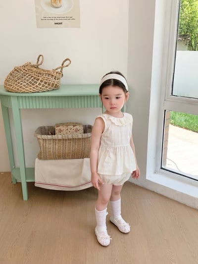 JE50｜(66-100cm) 無印花邊包屁衣/套裝10