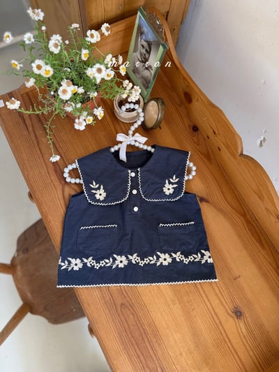 Marron25｜(1y-6y) 莉莉刺繡小花襯衫3