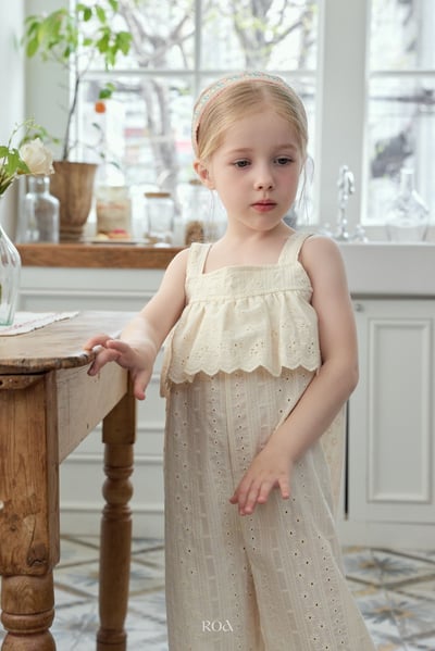 ROA13｜(6m-18m) 2色雕花蕾絲無袖連身褲14