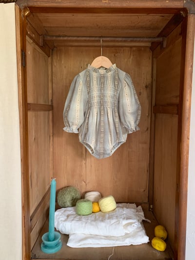 JE623｜(66cm-90cm) 復古立領花邊包屁衣17