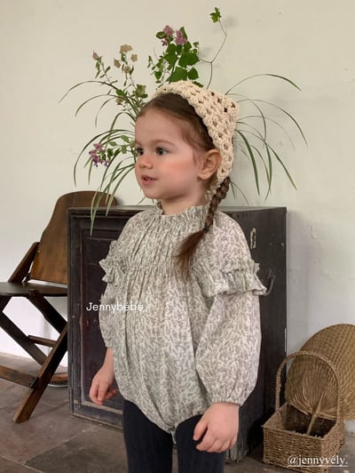 JE553｜(66-90cm) 花邊袖碎花包屁衣9