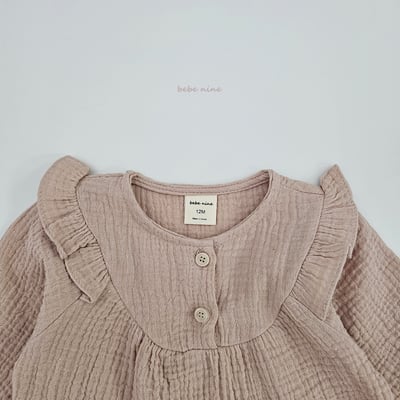 bebe nine12 (65-90) 2色荷葉棉麻包屁套裝16