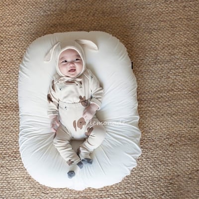 LEMONADE46｜(55cm-85cm) 2色小熊包屁衣長褲含帽子20