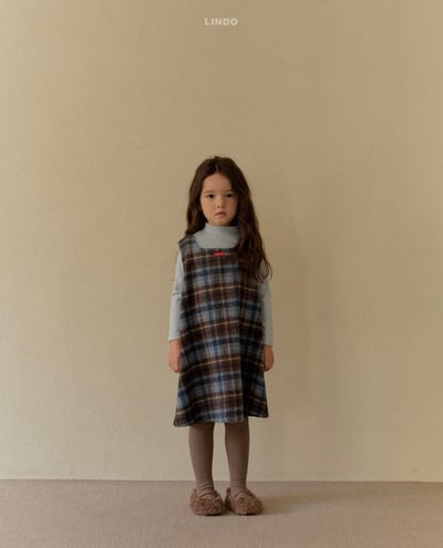 Lindo66｜(80cm-125cm) 背心格紋洋裝20