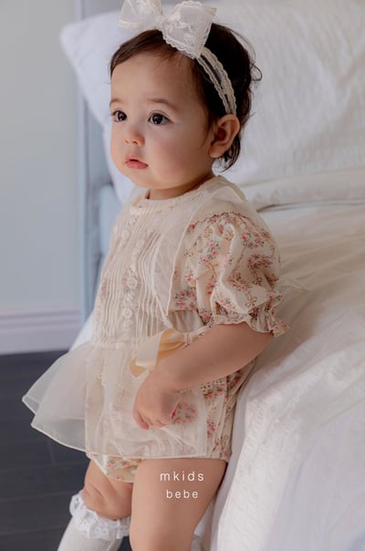 M-KIDS38｜(65-80cm) 歐式碎花滾邊包屁衣14