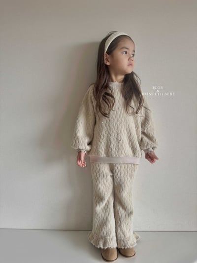 Monpetitbebe16｜(70cm-110cm) 荷葉邊起毛喇叭褲7