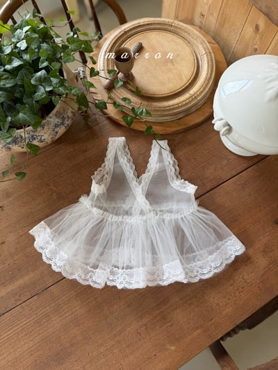 Marron14｜(1y-6y) 刺繡緹花蕾絲背心6