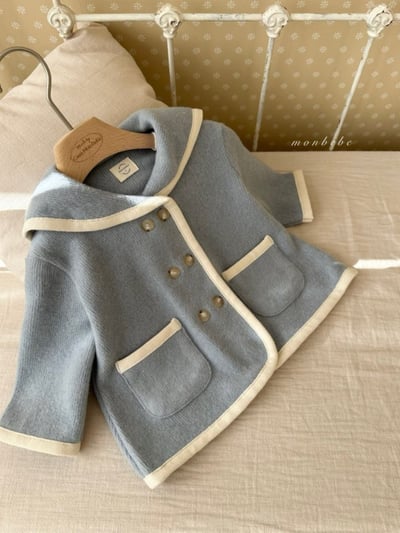 MONBEBE28｜(1y-8y) 滾邊排扣翻領外套2