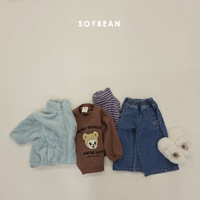 Soybean88｜(75cm-118cm) 按扣牛仔寬褲8