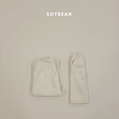Soybean97｜(mom) 刷毛直筒休閒長褲5