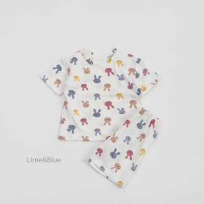 LIME&BLUE01｜(80-118cm MOM )  兔子親子居家服16